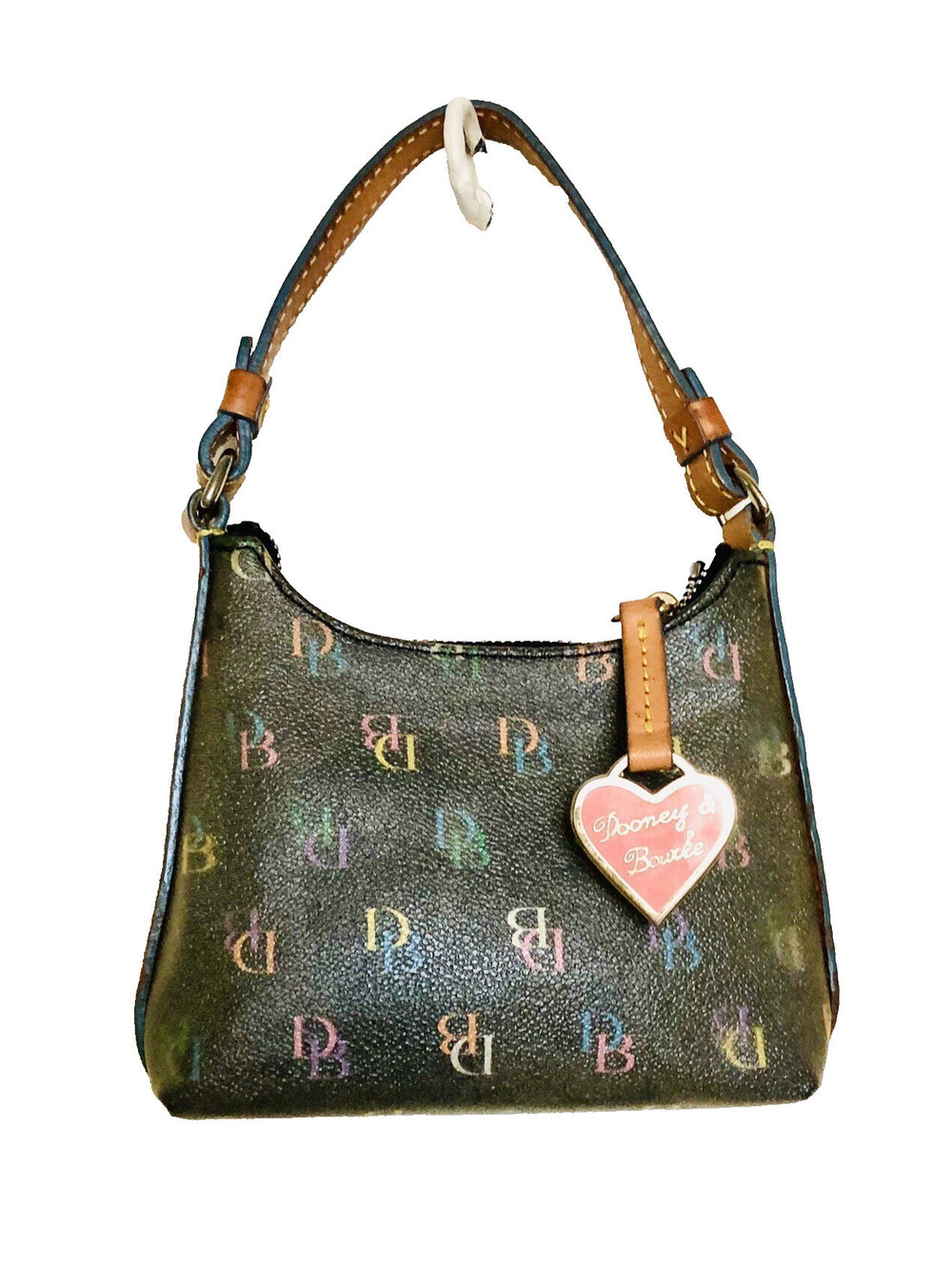 Vtg Dooney Bourke Wristlet Coin Purse Bag Accessory Handbag Rainbow Leather Logo
